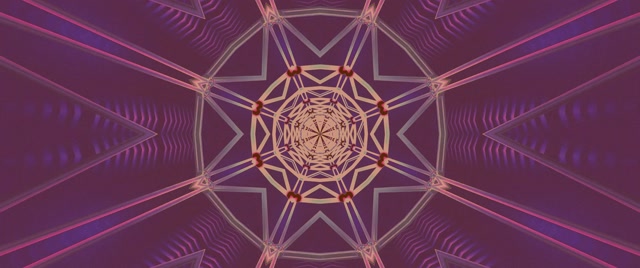 Neon Tunnel Kaleidoscoop Ster Uitbarsting 2.39:1 Cinemascope 60fps Screensaver VJ Loop