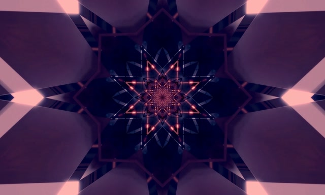 Neon Tunnel Kaleidoscoop Ster Uitbarsting 5:3 Breed 60fps Schermbeveiliging VJLoops