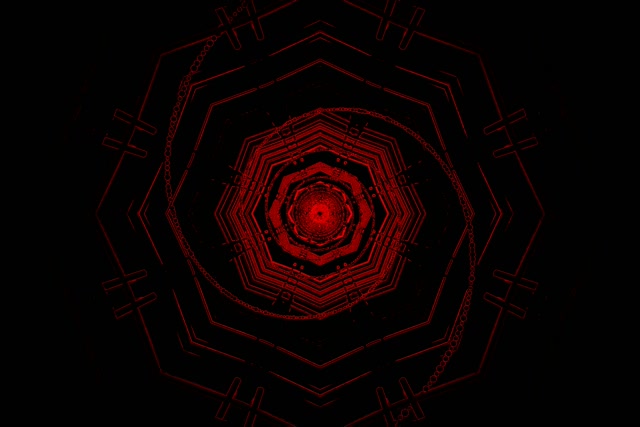 Vj loop Neon Tunnel Rode Achthoek Vortex 3:2 surface 60fps schermbeveiliging