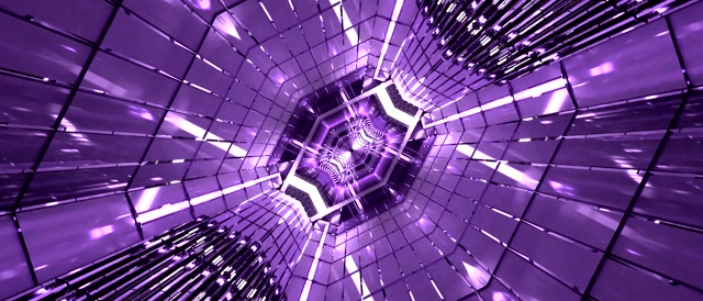 Paarse Neon Tunnel Schermbeveiliging 21:9 Ultrawide 60fps VJ Loop