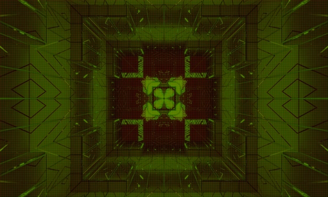 Neon Tunnel Groen Rood Fractal Kruis 5:3 breed 60fps Schermbeveiliging Vj Loop