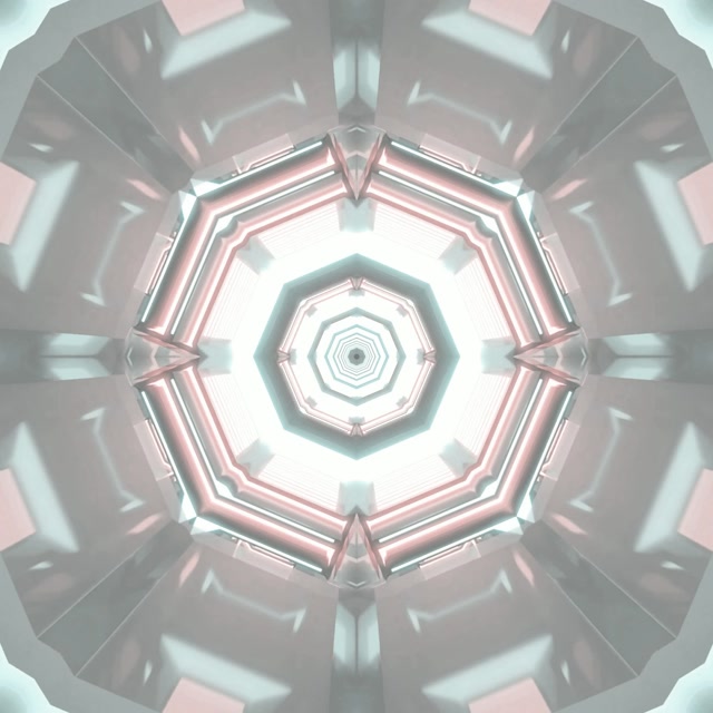 Neon Tunnel Octagon Vortex VJ Loop 1:1 Vierkant 60fps Screensaver
