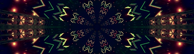 Neon Tunnel Zigzag Groen Rood Schermbeveiliging 32:9 Super Ultrawide 60fps VJLoops