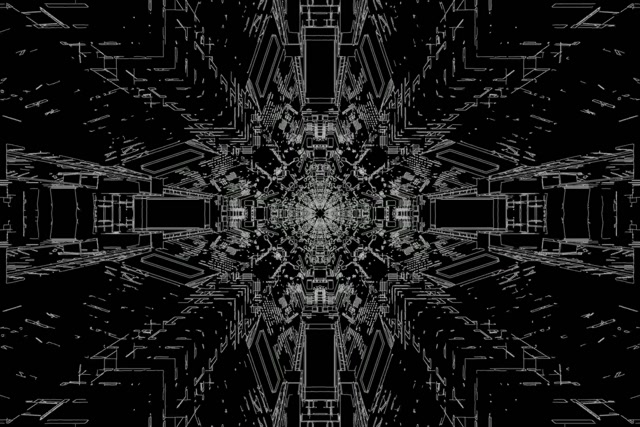 Neon Tunnel Fractal Kruis Kaleidoscoop VjLoops 3:2 Surface 60fps Schermbeveiliging