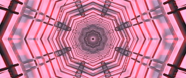 Neon Tunnel Roze Octagon Vortex Screensaver 2.39:1 Cinemascope 60fps VJ Loop