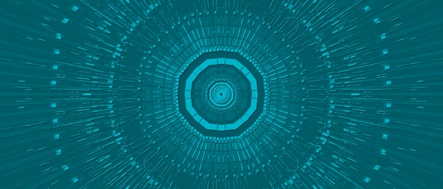 Blauwgroen Neon Tunnel Vortex Schermbeveiliging 21:9 Ultrawide 60fps VJ Loop