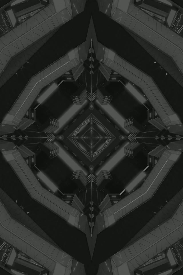 Neon Tunnel Donkere Diamant Kaleidoscoop VJLoops 2:3 Portret 60fps Schermbeveiliging