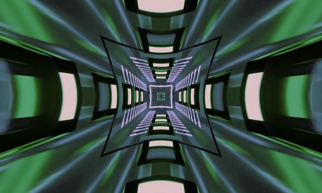 Neon Tunnel Kaleidoscoop Vierkant Vortex VJLoops 5:3 Breed 60fps Schermbeveiliging