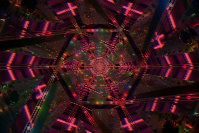 Neon Tunnel Rood Kaleidoscoop Vortex VJLoops 3:2 Surface 60fps Schermbeveiliging