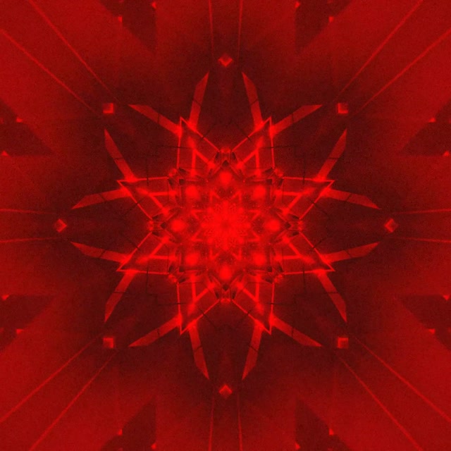 Rood Neon Tunnel Ster Kaleidoscoop 1:1 Square 60fps Screensaver VJ Loop