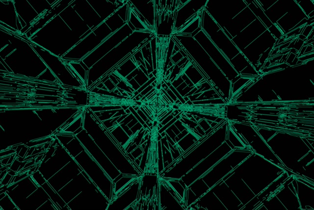Neon Tunnel Groene Grid Vortex VJLoops 3:2 Surface 60fps Schermbeveiliging