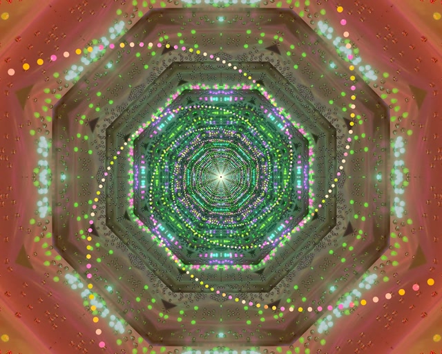 Neon Tunnel Screensaver 5:4 industrial 60fps Vj Loop Groen Octagon Lichten