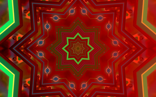 Rood Groen Neon Tunnel Ster Screensaver 60fps 16:10 MacBook VJ Loop