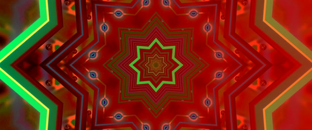 Rode Neon Tunnel Ster Kaleidoscoop Screensaver 2.39:1 Cinemascope 60fps VJ Loop