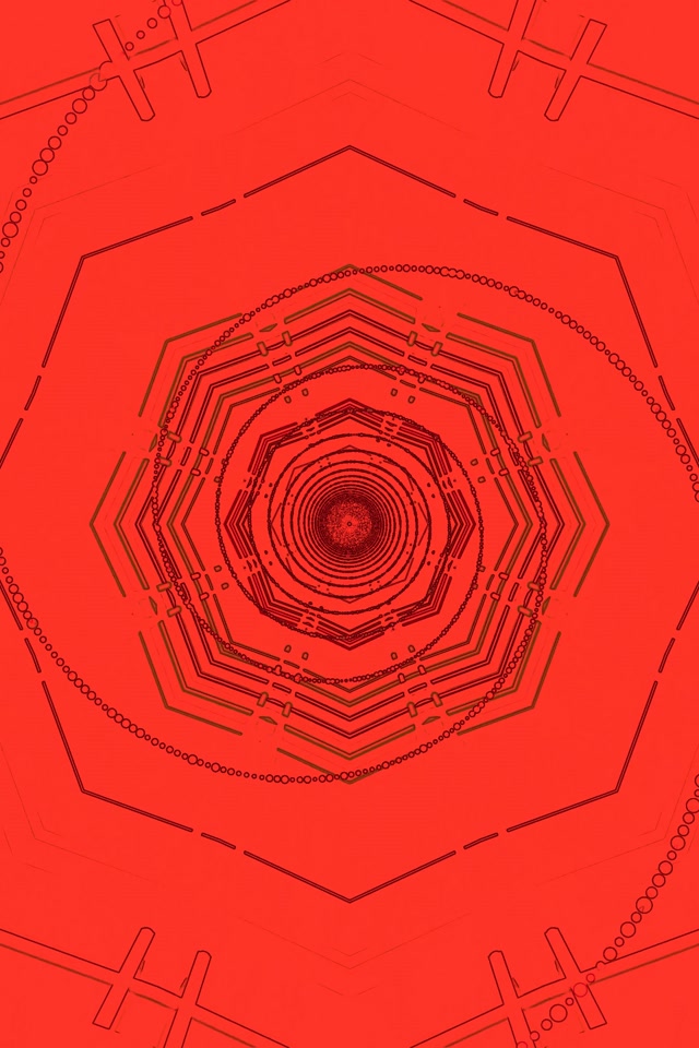 Rode Neon Tunnel Spiraal Octagon VJLoops 2:3 Foto Portret 60fps Schermbeveiliging