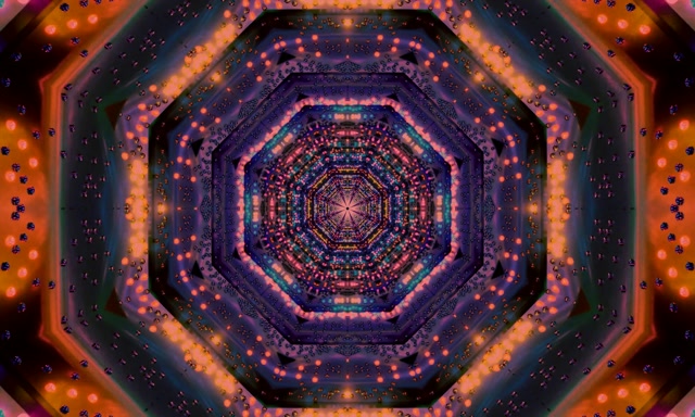 Neon Tunnel Achthoek Kaleidoscoop Vj Loop 5:3 breed 60fps Schermbeveiliging