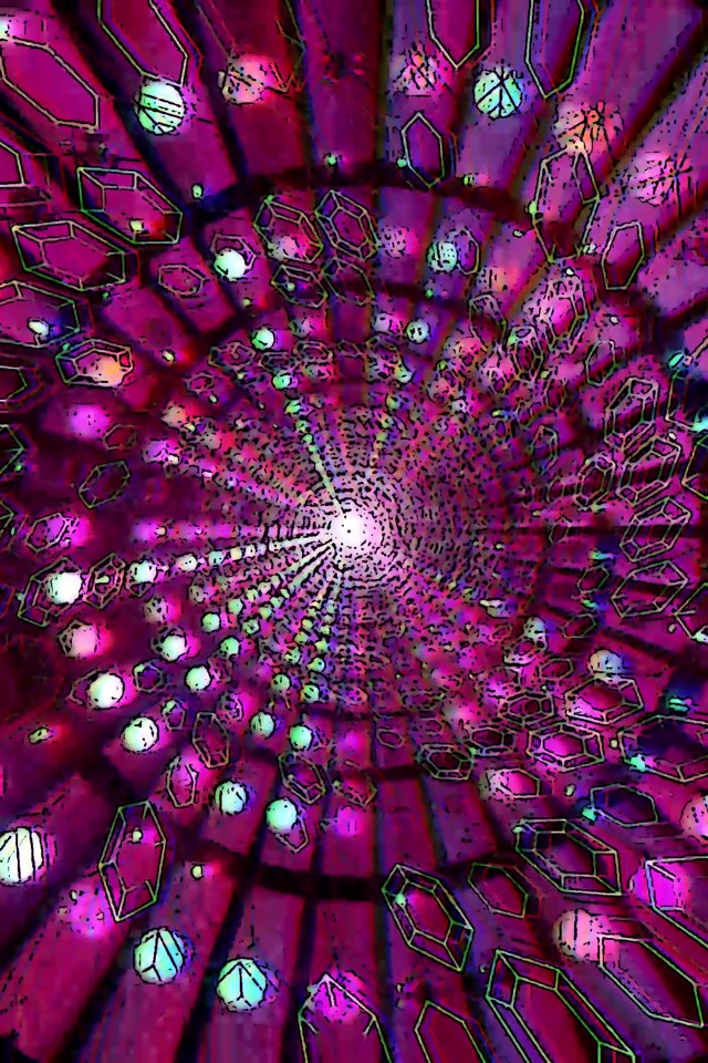 Neon Tunnel Roze Kristal Vj Loop Screensaver Windows PC 60fps 2:3 Photo Portrait