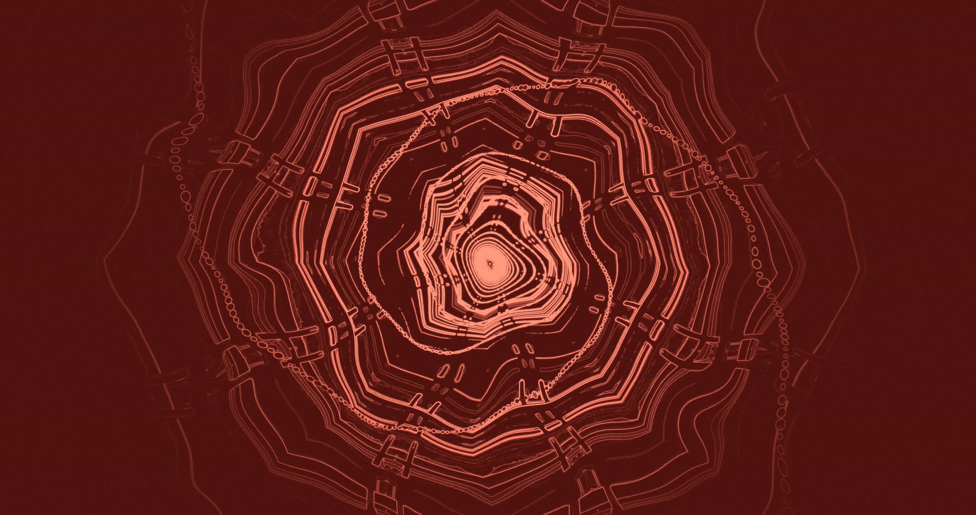 Rød Neon Tunnel Skjermbeskytter 4K UHD 60fps VJ Loop