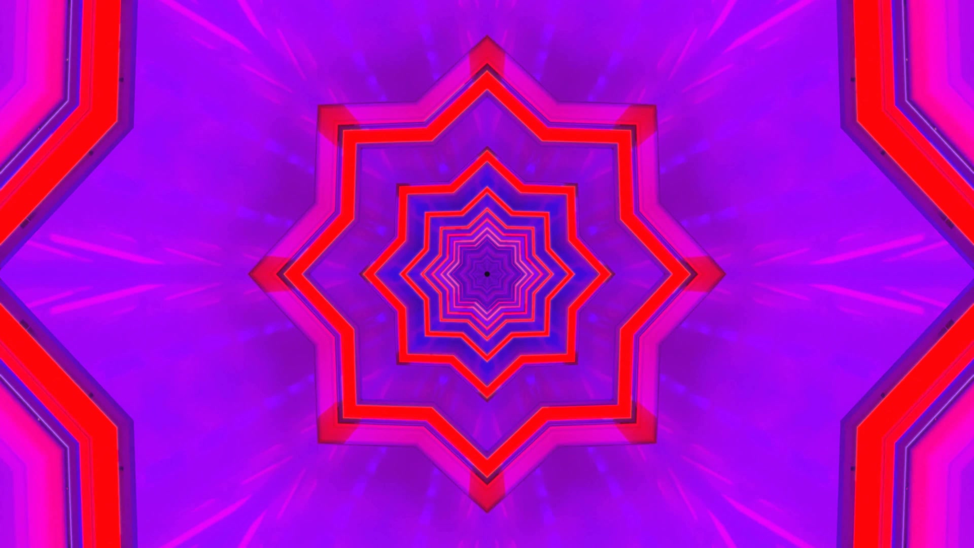 Neon Tunnel Lilla Rød Stjerne Skjermsparer 4K UHD 60fps VJ Loop