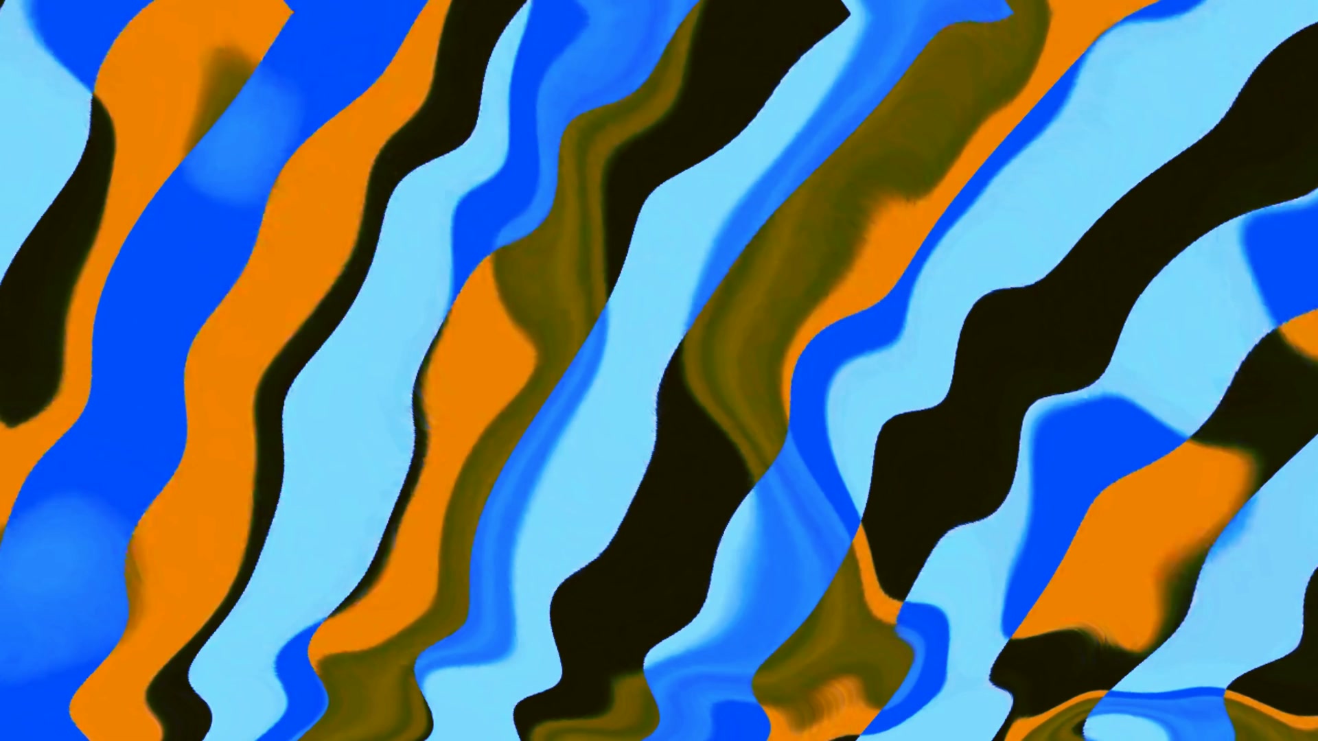 Neontunnel Bølgende Striper Blå Oransje 4K UHD 60fps Skjermsparer VJ Loop