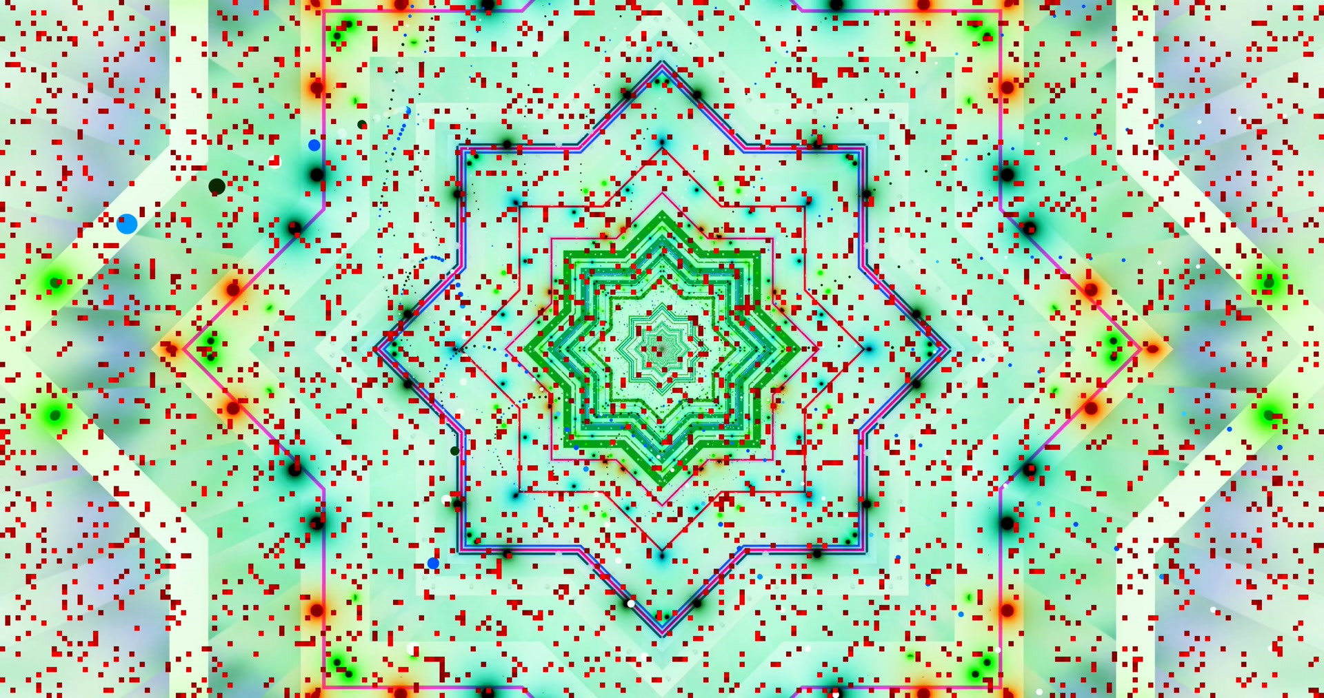 Neontunnel Stjerne Mandala skjermsparer 4k uhd 60fps Vj loop