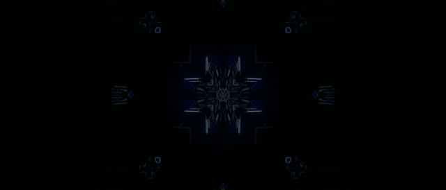 Blue Neon Tunnel Kaleidoscope 21:9 Ultrawide 60fps Screensaver Loop