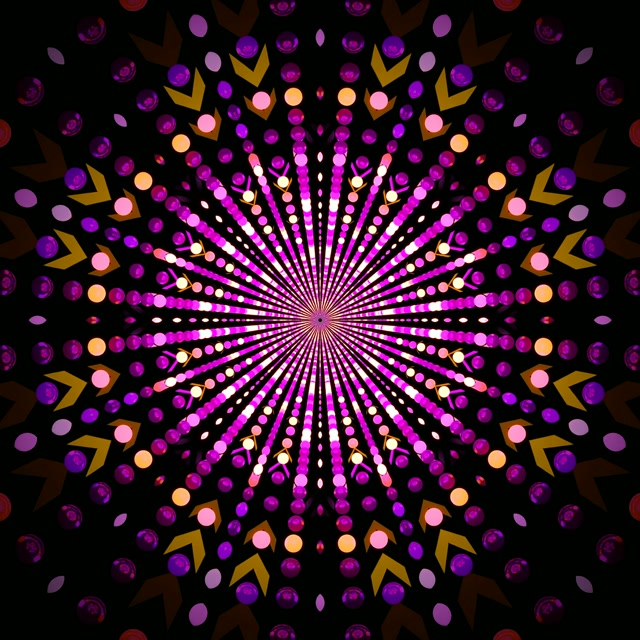 Neon Tunnel Mandala Dot Burst VJ Loop 1:1 Square 60fps Screensaver