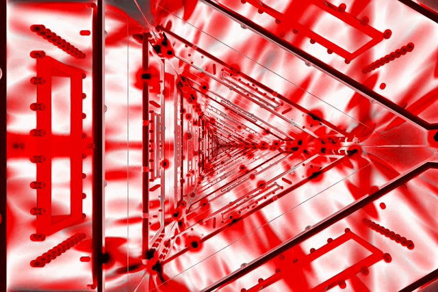 Red Triangular Neon Tunnel Vj Loop 3:2 Surface 60fps Screensaver