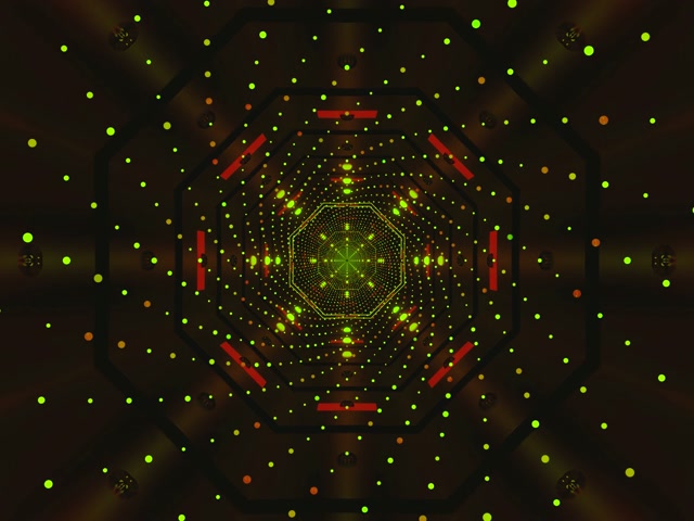 Neon Tunnel Grønne Prikker Skjermsparer 4:3 Klassisk 60fps VJ Loop