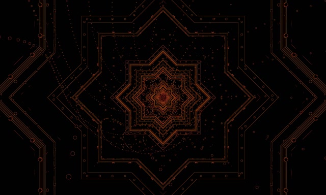 Neon Tunnel Copper Star Mandala Vortex Vj Loop 5:3 Wide 60fps Screensaver