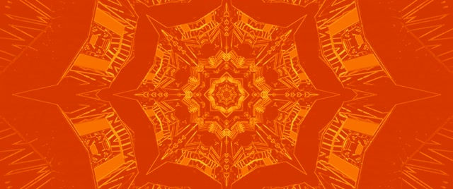 Orange Fraktal Kalidoskop Neontunnel VJ Loop 2.39:1 Cinemascope 60fps Skjermsparer