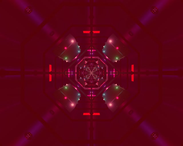 Neon Tunnel Oktagon Vortex VJLoops 5:4 Industrial 60fps Skjermsparer