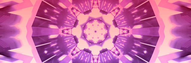Neon Tunnel Pink Kaleidoscope Vortex Vj Loop 3:1 Triple Wide 60fps Screensaver