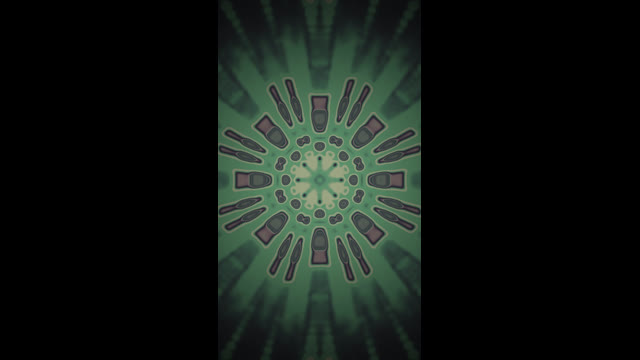 Grønn Radial Kaleidoskop Abstrakt Mønster VJ Loop Bevegelse Bakgrunn