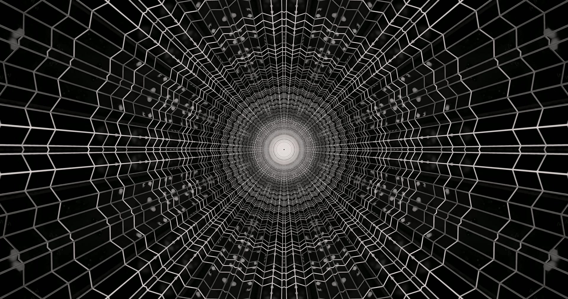 Svart Hvit Neon Tunnel Skjermsparer 4K UHD 60fps Vj Loop