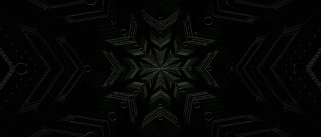 Neontunnel Mørk Snøflak Kaleidoskop 21:9 Ultrawide 60fps Skjermsparer VJLoops