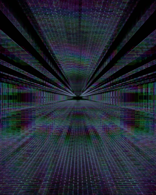 Neontunnel Glitch Rutenett VJ Loop 60fps 4:5 Instagram Skjermsparer