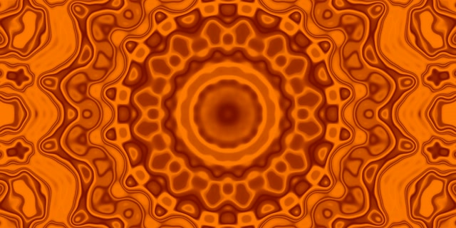 Neontunnel Oransje Krusning Mandala VJ Loop 2:1 Univisium 60fps Skjermsparer