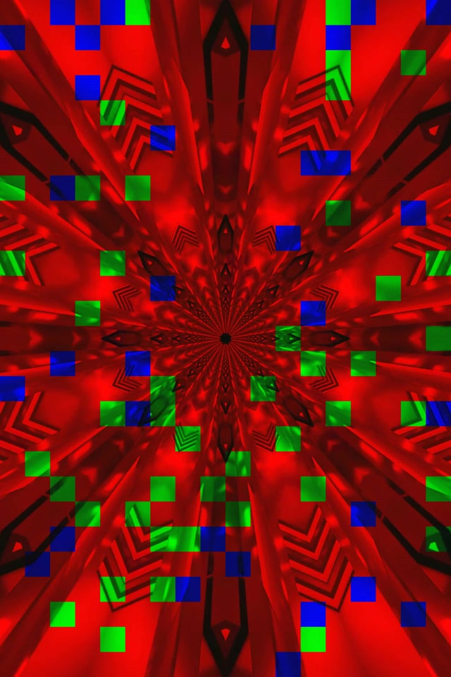 Neon Tunnel Rød Kaleidoskop Eksplosjon VJLoops 2:3 Photo Portrait 60fps Skjermsparer
