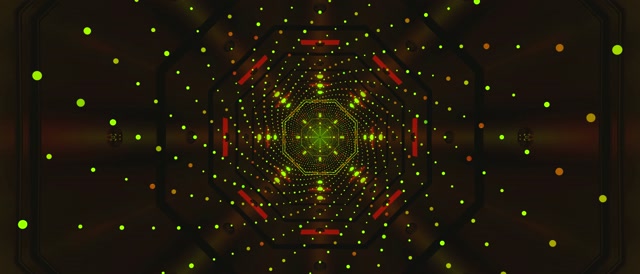 Neon Tunnel Grønne Prikker Skjermsparer 21:9 Ultrawide 60fps VJ Loop