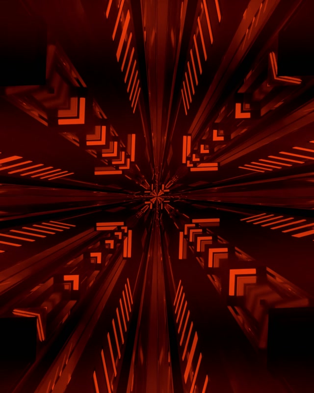 Vj loop Neontunnel Rød Kantet Kaleidoskop 4:5 Instagram 60fps Skjermsparer