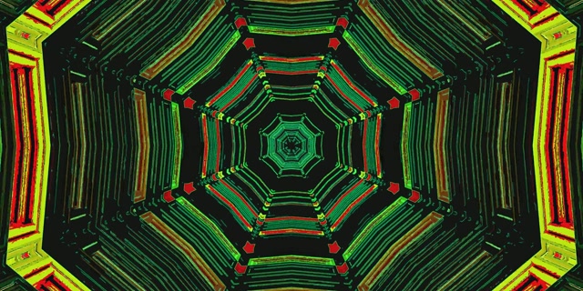 Neon Tunnel Grønn Rød Skjermsparer 2:1 Univisium 60fps VJ Loop