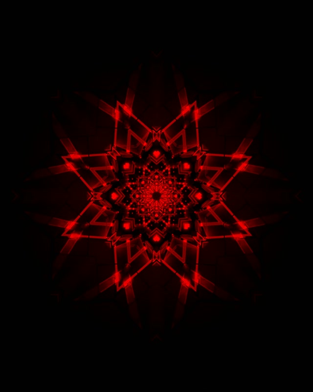 Rød Fraktal Stjerne Neon Tunnel VJLoops 60fps 4:5 Instagram Skjermsparer