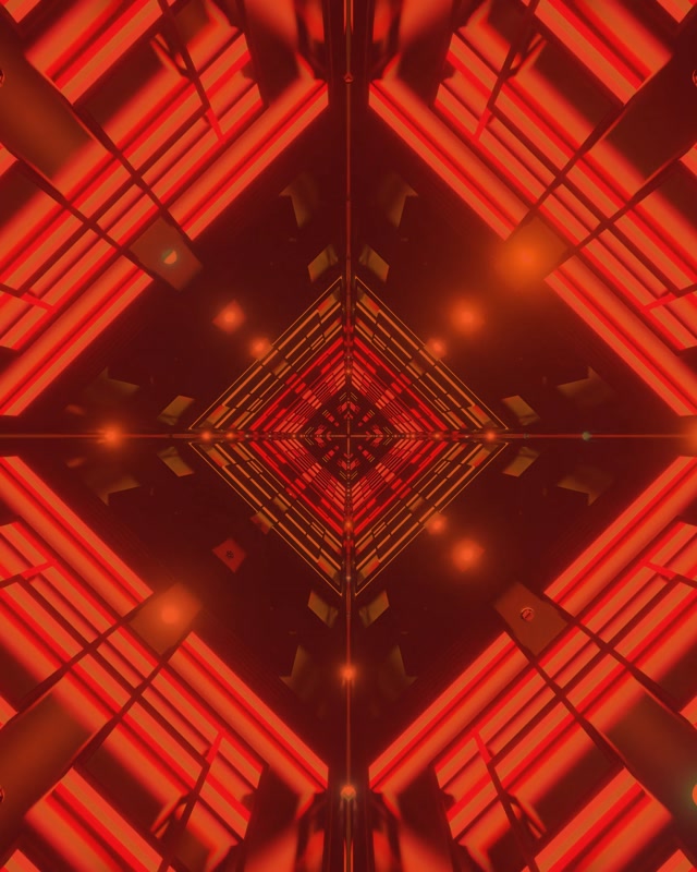 Rød Neontunnel Diamant Vortex VJ Loop 60fps 4:5 Instagram Skjermsparer