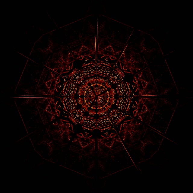 Neontunnel Rød Fraktal Mandala Virvel | VJLoops | 1:1 square | 60fps | skjermsparer