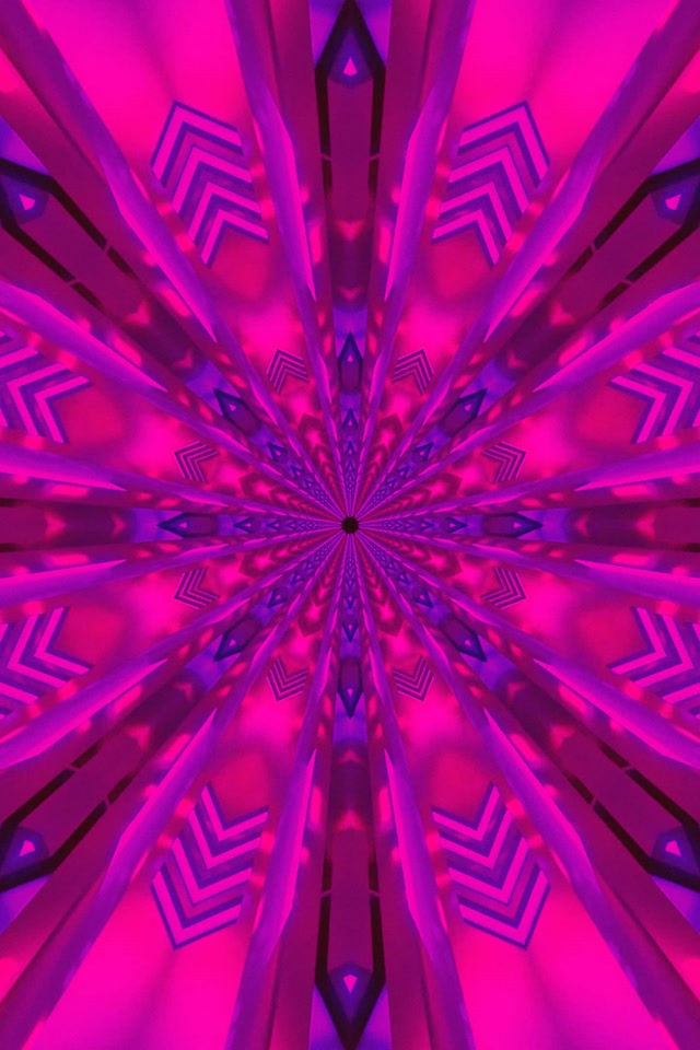 Neon Tunnel Kaleidoskop Stjerne Eksplosjon 2:3 Foto Portrett 60fps Skjermsparer VJ Loop