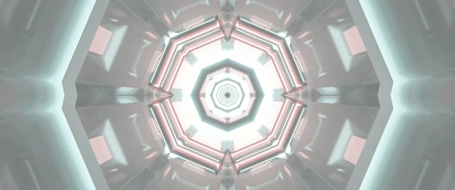 Neon Tunnel Oktagon Vortex Skjermsparer 2.39:1 Cinemascope 60fps VJ Loop