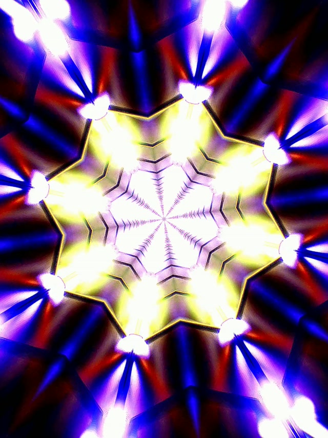 Neon Tunnel Kaleidoskop Eksplosjon VJ Loop 3:4 iPad Portrett 60fps Skjermsparer