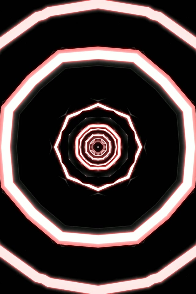 Neon Tunnel Lysende Oktagon Virvel 2:3 Portrait 60fps Skjermsparer Vj Loop