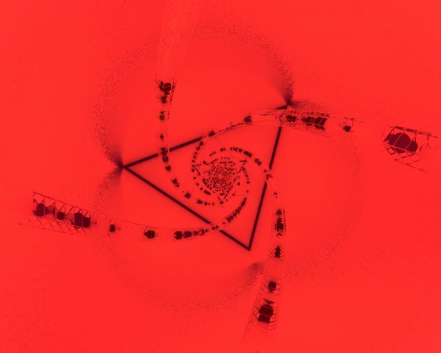 Neon Tunnel Rød Spiral Trekant VJ Loop 5:4 industriell 60fps Skjermsparer